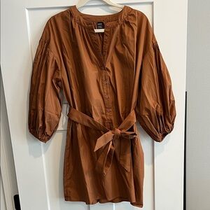 SHEIN brown puffy sleeve dress size large 8/10